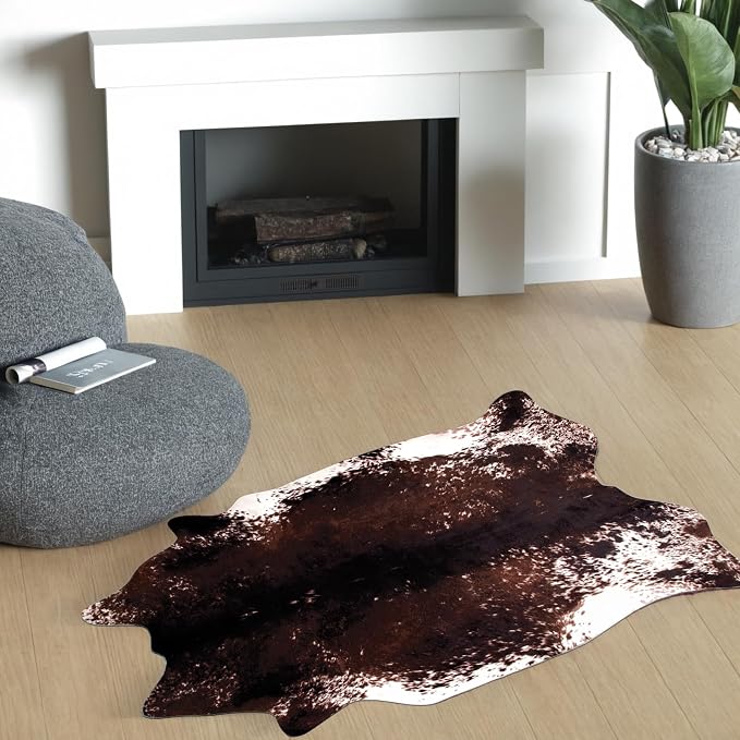 MACEVIA Faux Cowhide Rug Cute Cow Print Rugs Animal Area Carpet Western Decor - Image 4