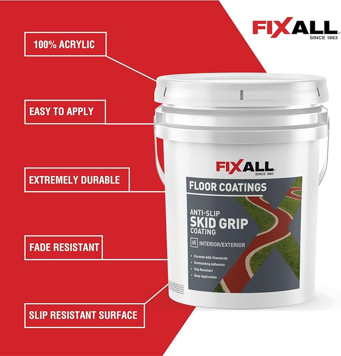 FIXALL Skid Grip Anti-Slip Coating, 5 Gallons, Exceeds ADA Standards, - Image 2