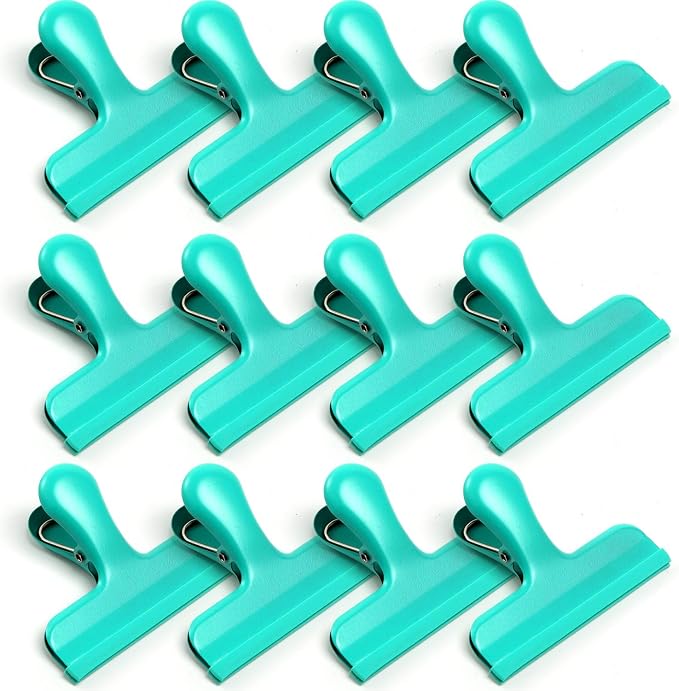 HOUSE AGAIN Chip Clips, 12 Pack Stainless Steel Chip Bag Clips Covered by HOUSEAGAIN