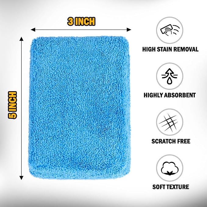 HOMEXCEL Microfiber Applicator Pads, Scratch-Free Car Wash Sponge - Image 2
