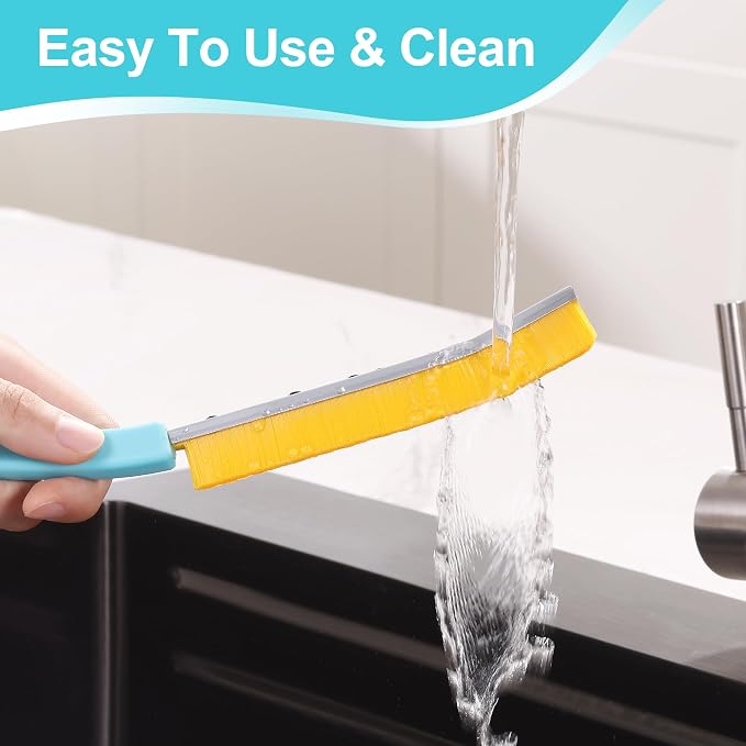 JOYMOOP 4 Pack Crevice Cleaning Brush, Turquoise Hard Bristle Grout Brush - Image 8