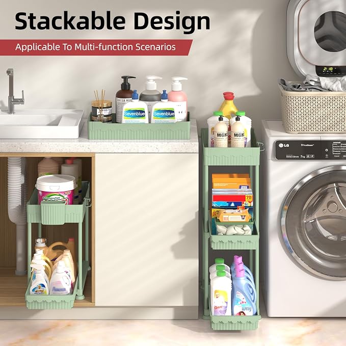 Under Sink Organizer, Bathroom Organizers and Storage, 2 Tier Multi-Use Pull - Image 5
