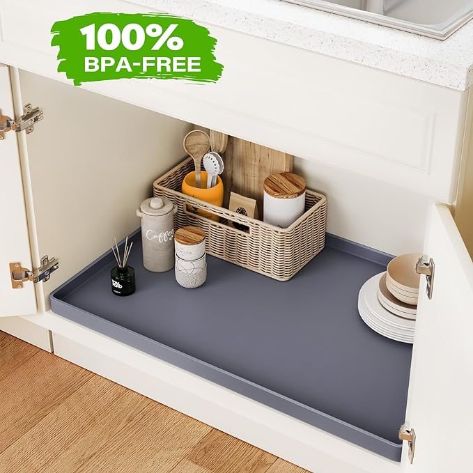 FLATO Waterproof Under Sink Mat 34" x 22" Shelf Liner - Image 4
