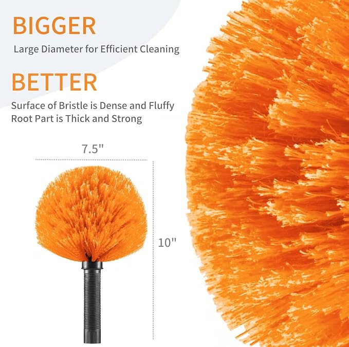 Cobweb Duster Brush Head, Spider Web Cleaning Tool, Indoor & Outdoor Use - Image 2