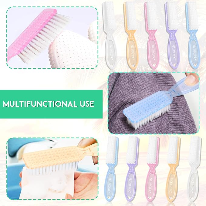 NICEMOVIC 20 Pcs Nail Brush for Cleaning Fingernails, Handle Grip Nail Scrubber - Image 7
