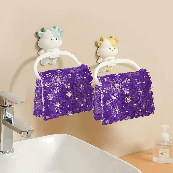 Dish Towels Kitchen Cleaning Cloths Winter Violet Purple - Image 5