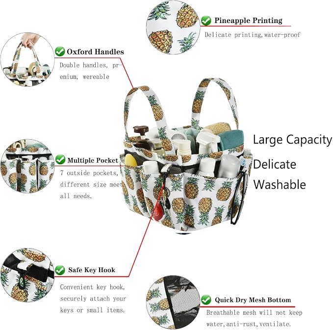 Haundry Portable Mesh Shower Caddy Bag, Large Basket Organizer - Image 2