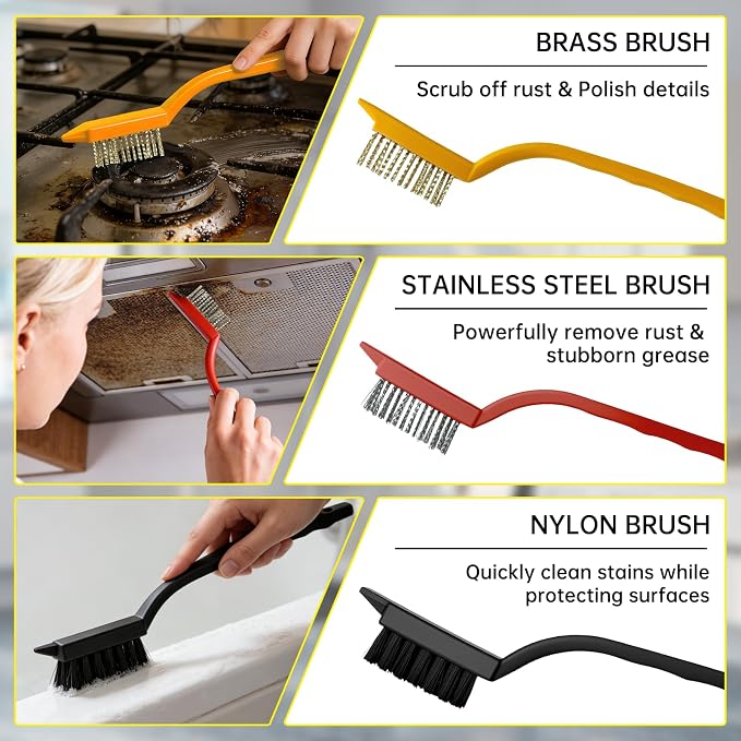12Pcs Crevice Cleaning Brush Set, Hard Bristle Small Cleaning Brushes - Image 5