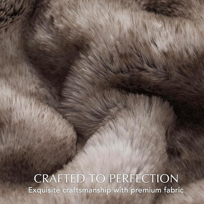 EVERGRACEHOME Ultra Soft Luxury Fluffy Mink Faux Fur Throw Blanket, Thick Warm Fall Winter Blankets for Bed, Couch, Cozy Plush Reversible Blanket for Chair, Sofa (Ombré Hazel Brown, 60"x80")