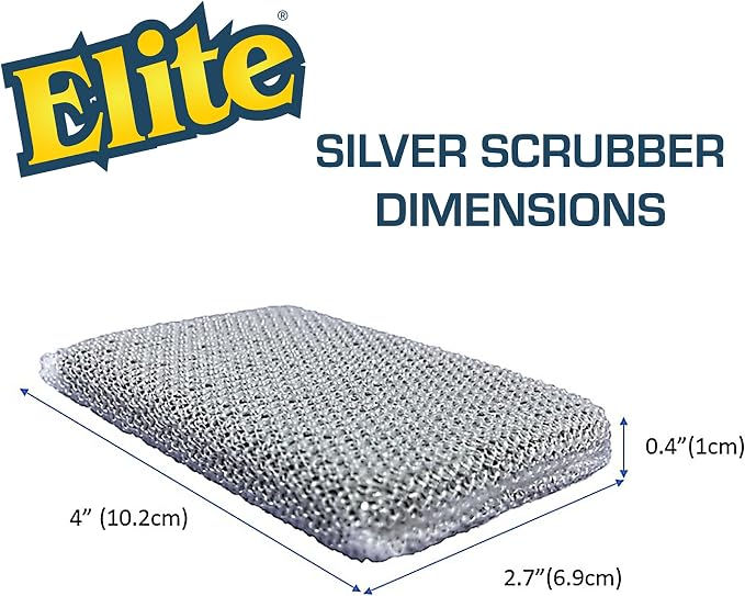 Elite Silver Scrubber Sponge, 6 Pack, Non Scratch, Sponges - Image 2