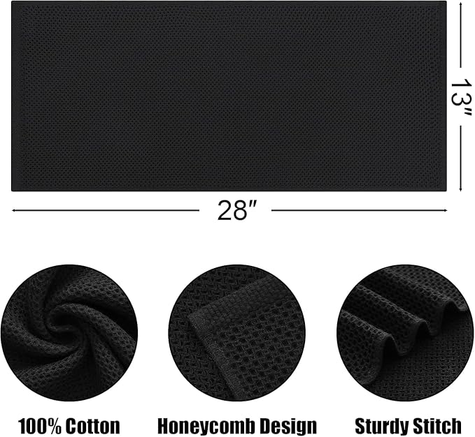 Kitinjoy 100% Cotton Waffle Weave Kitchen Hand Towels - Image 2