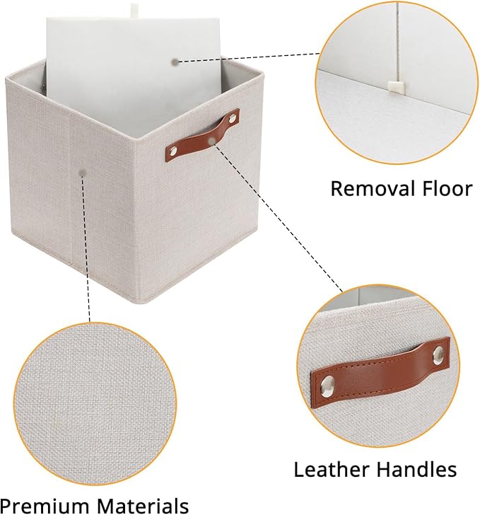 HNZIGE Large Storage Baskets Set of 4 Collapsible Storage Baskets, 13x13 - Image 4