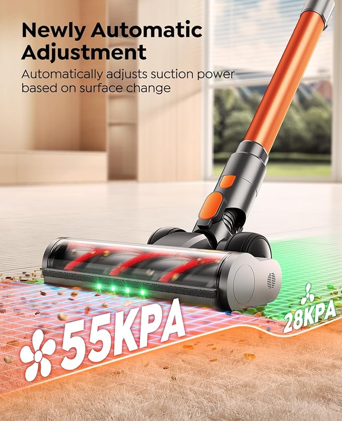 Fieety Cordless Vacuum Cleaner, 650W/55KPa/70Min Runtime Stick Vacuum - Image 8
