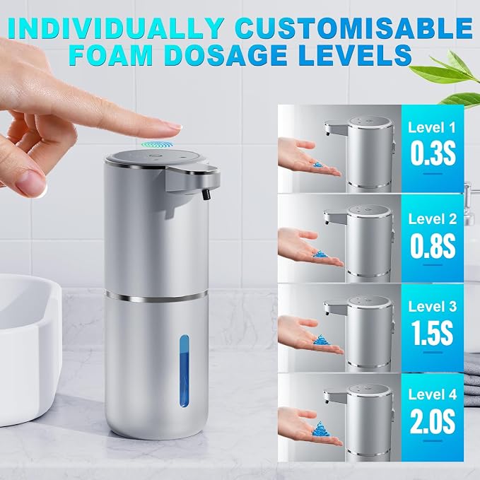 Automatic Liquid Soap Dispenser, 380ml Wall Mount Touchless 4 Gear Adjustable - Image 3