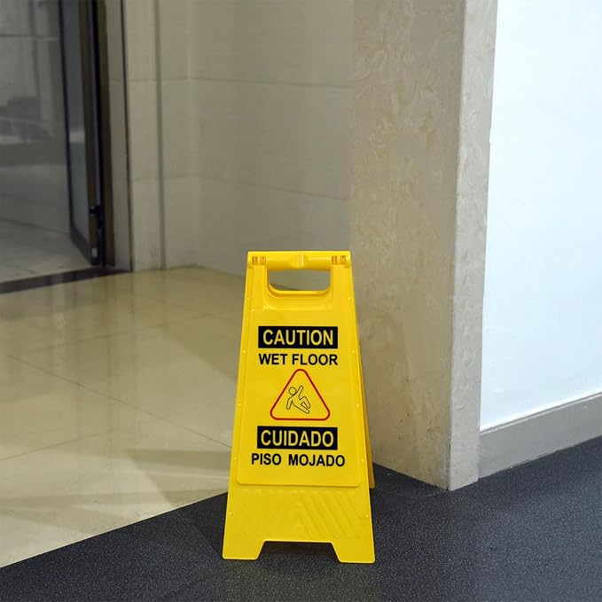12-Pack Bilingual Caution Wet Floor Signs, A-Frame Double-Sided Warning Signs - Image 6