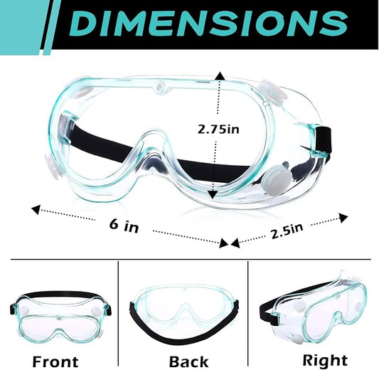 Yunsailing Protective Safety Goggles Lab Over Glasses Clear Anti Fog Eye - Image 2