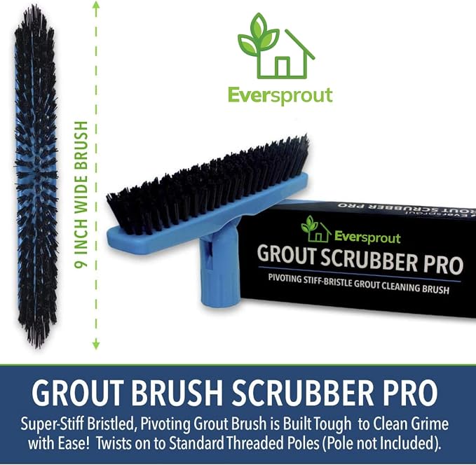 EVERSPROUT Grout Cleaning Brush Scrubber, Stiff V-Shaped Scrub Bristles Built - Image 5