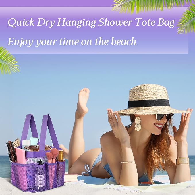 Hillban 4 Pcs Mesh Shower Caddy Portable Large Quick Dry Shower Caddy Basket - Image 5