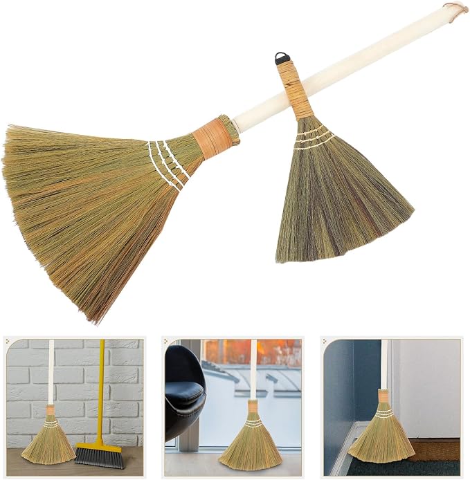 2pcs Handwoven Soft Bristle Indoor Brooms - Image 9