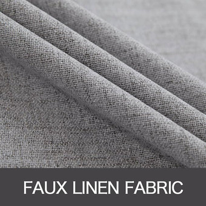 MIULEE Linen Texture Curtains for Bedroom Solid 100% Blackout Thermal Insulated Grey Curtains Grommet Room Darkening Drapes Luxury Decor for Living Room Nursery 52x63 Inch (2 Panels)
