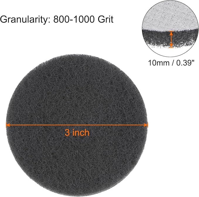 HARFINGTON 8pcs Drill Power Brush 3 inch Tile Scrubber Scouring Pads 800-1000 - Image 2