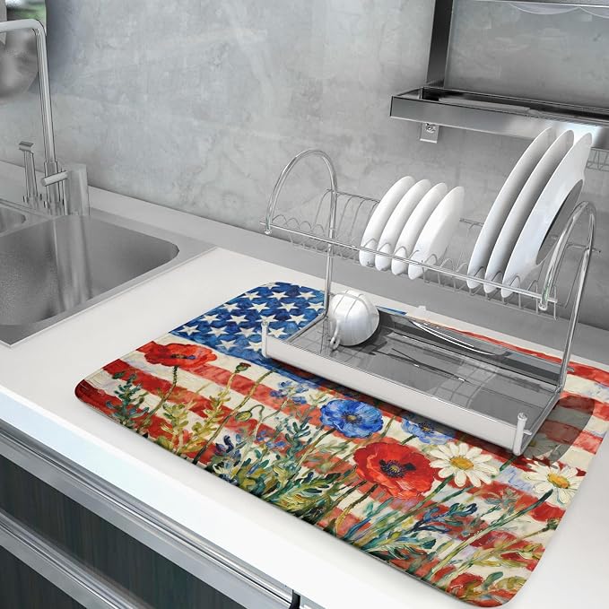 4th of July Patriotic Dish Drying Mat - Image 5