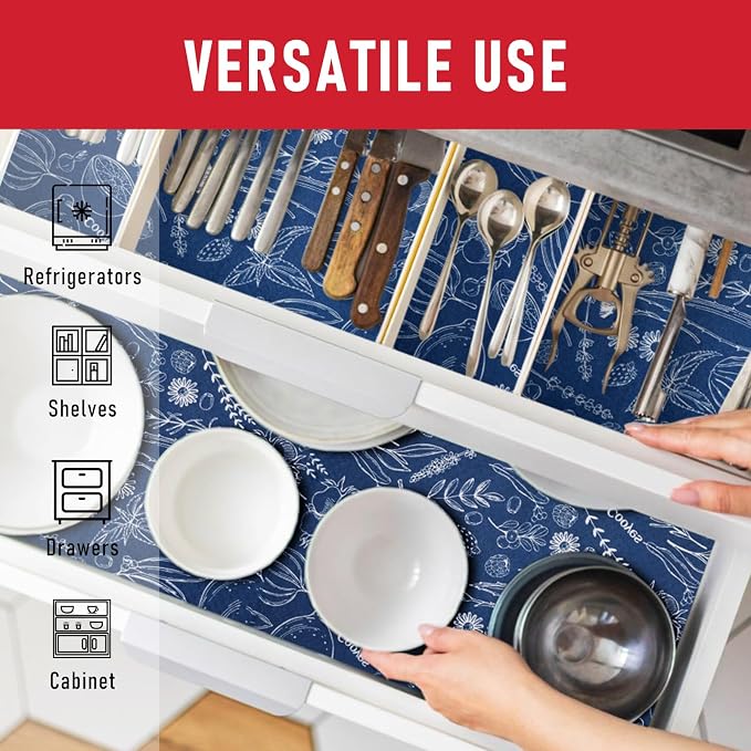 Cooyes 2 in 1 Shelf Liner for Refrigerator, 6 Pack, 12“ × 24”, Fridge Drawer & - Image 7