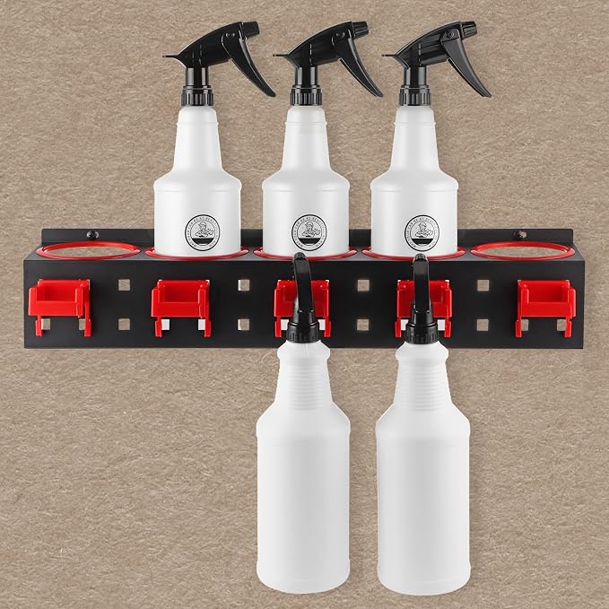 MOLIGOU Spray Bottle Storage Rack, Wall Mount Bottle Organizer Car Detailing - Image 6