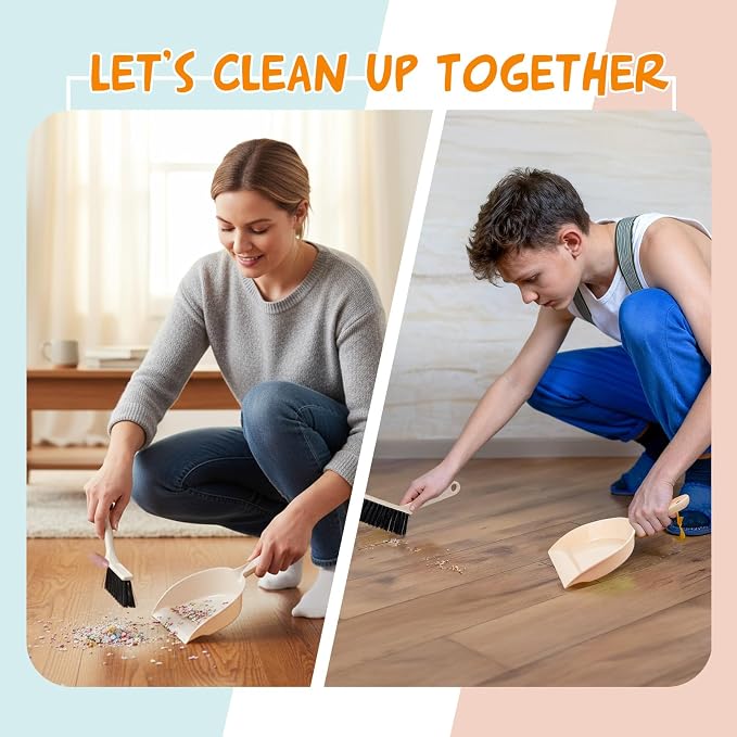 Sliner 18 Pack Mini Dustpan and Brush Set Plastic Dust Pans - Image 6