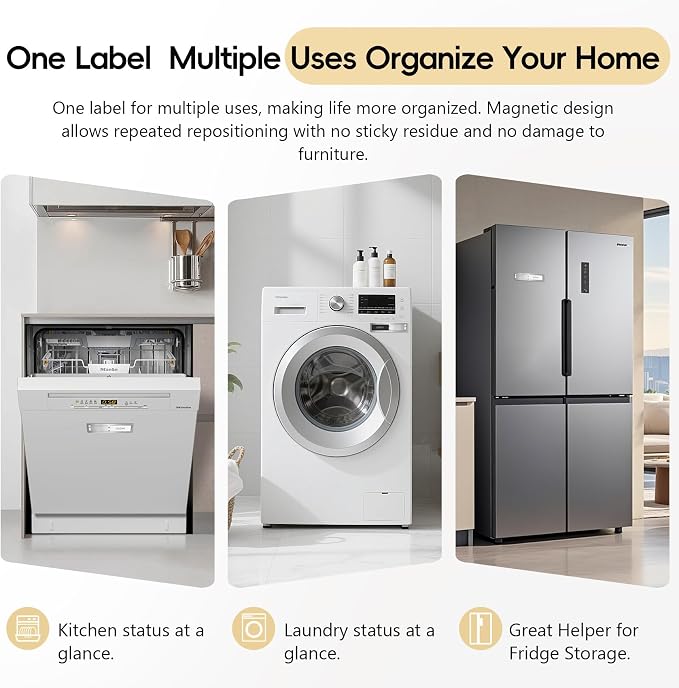 Dishwasher Magnet Clean Dirty Sign, Stainless Steel Magnetic Clean Dirty - Image 5