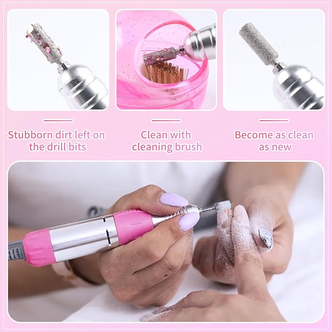 Nail Drill Bits Cleaner Brush Case Accessories, Nail Art Cleaner Tool Case - Image 4