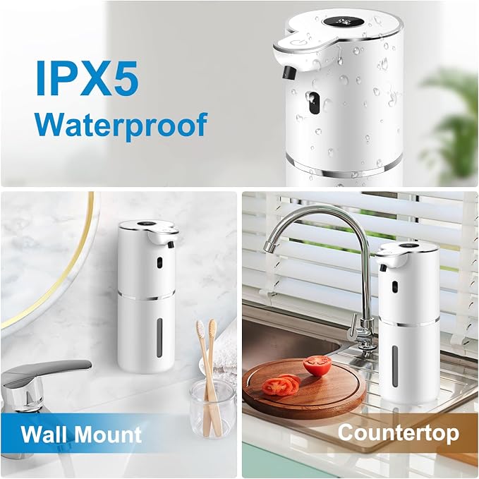 Automatic Liquid Soap Dispenser 12.8oz, Rechargeable & 6 Levels Soap Adjustable - Image 5