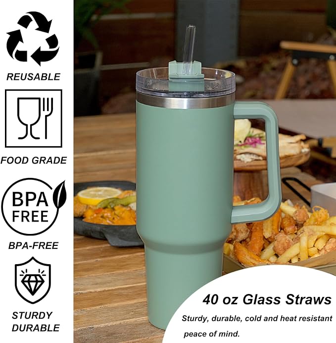 6 PCS Clear Glass Reusable Straws - Image 4