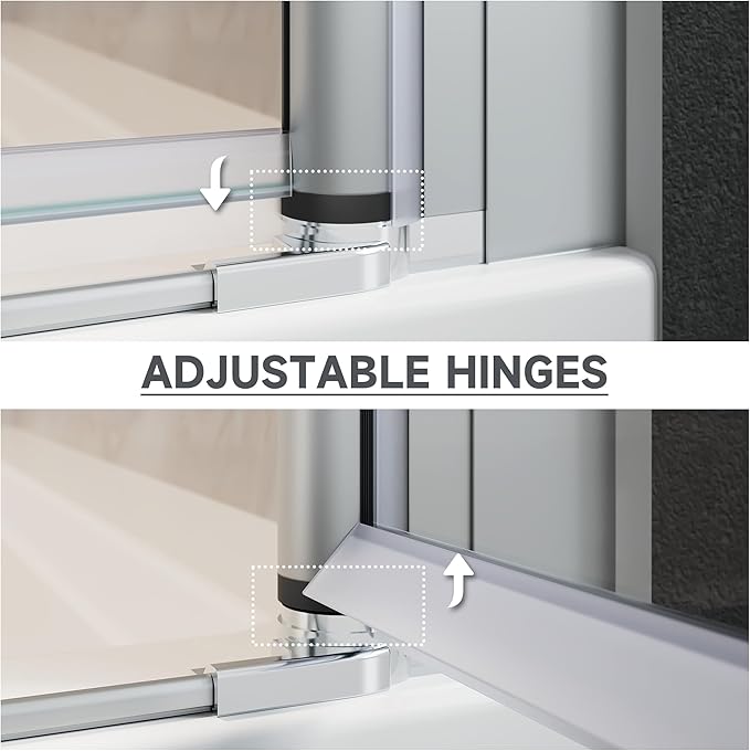 Glass Shower Door 33.5-35" W x 72" H, UCALAFEE Frameless Pivot Swing Door - Image 5