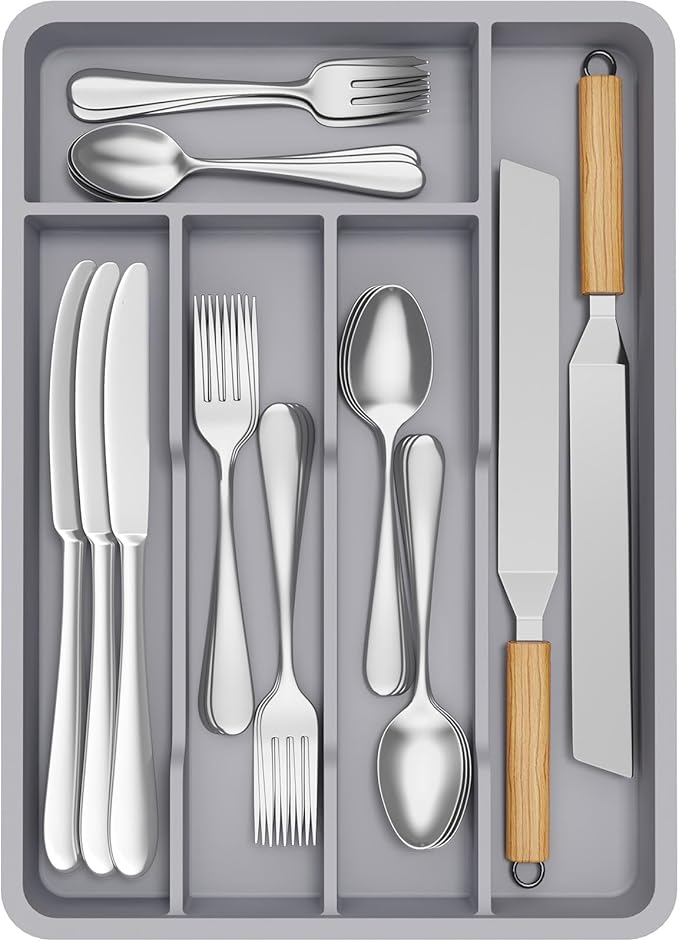 Lifewit Silverware Tray, Deep Wide Cutlery Drawer Organizer Storage by Lifewit
