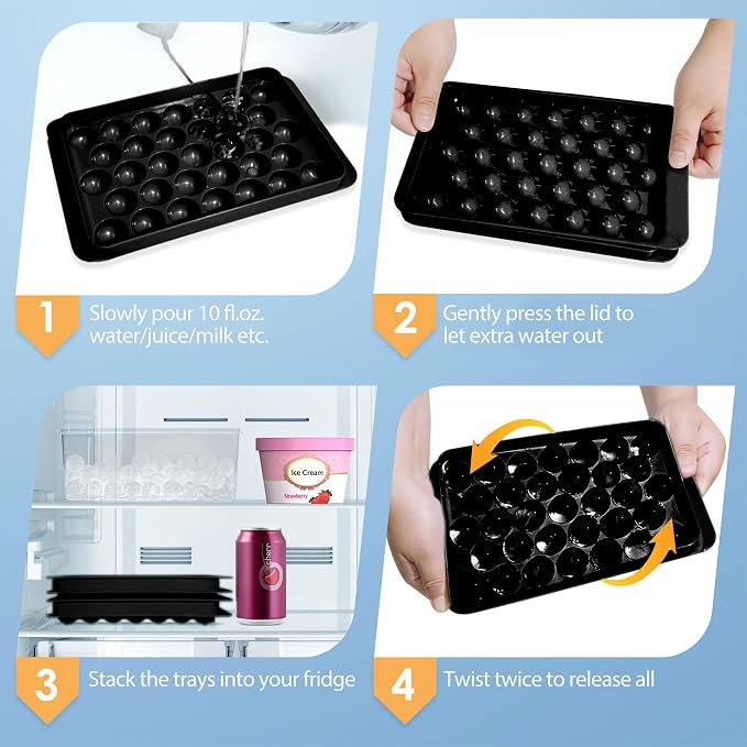 WIBIMEN Ice Cube Tray with Lid and Bin - Image 4