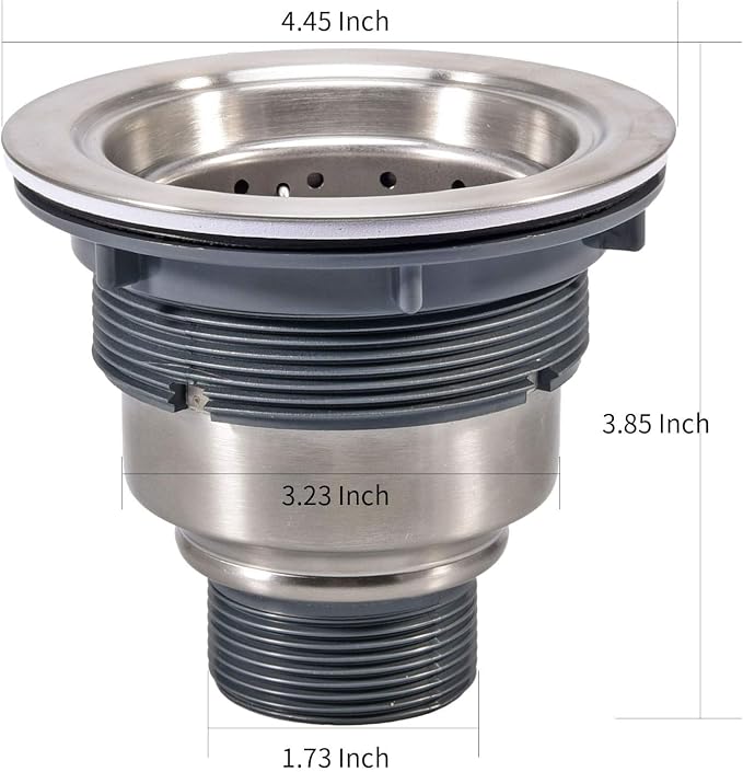 3-1/2 Inch Sink Drain Assembly Kit, Removable Deep Sink Strainer Basket - Image 6