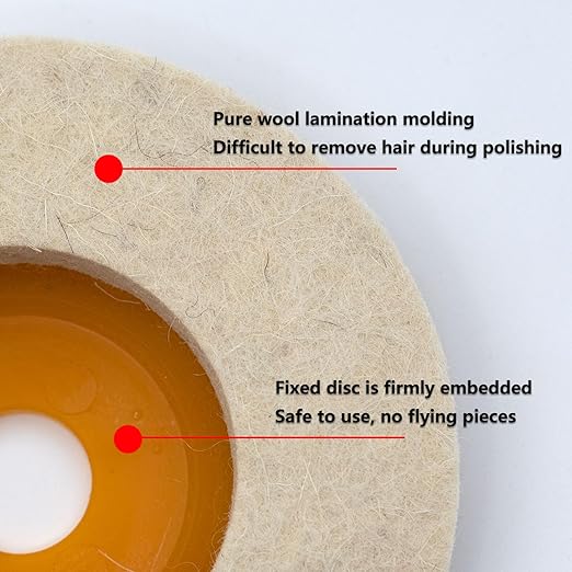 5 Pcs 4.5 Inch Wool Felt Polishing Wheel Disc, Wool Polishing Wheel Disc - Image 3