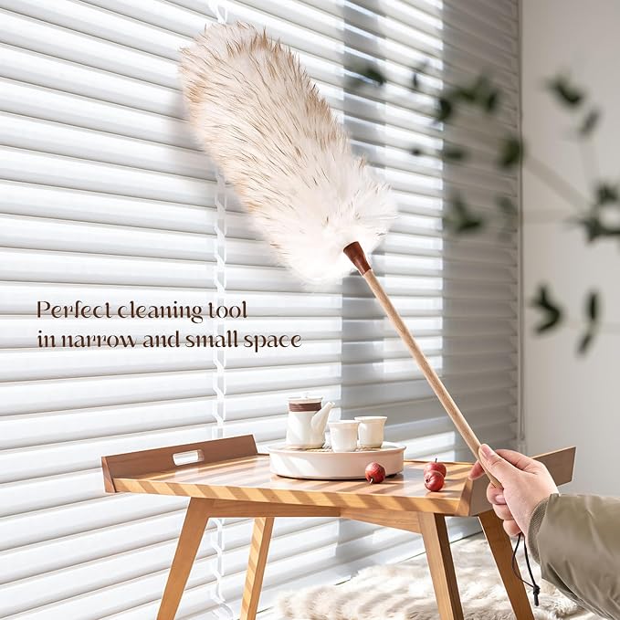 THARAHT Lamb Wool Duster Fluffy Long Handle Reusable - Image 7