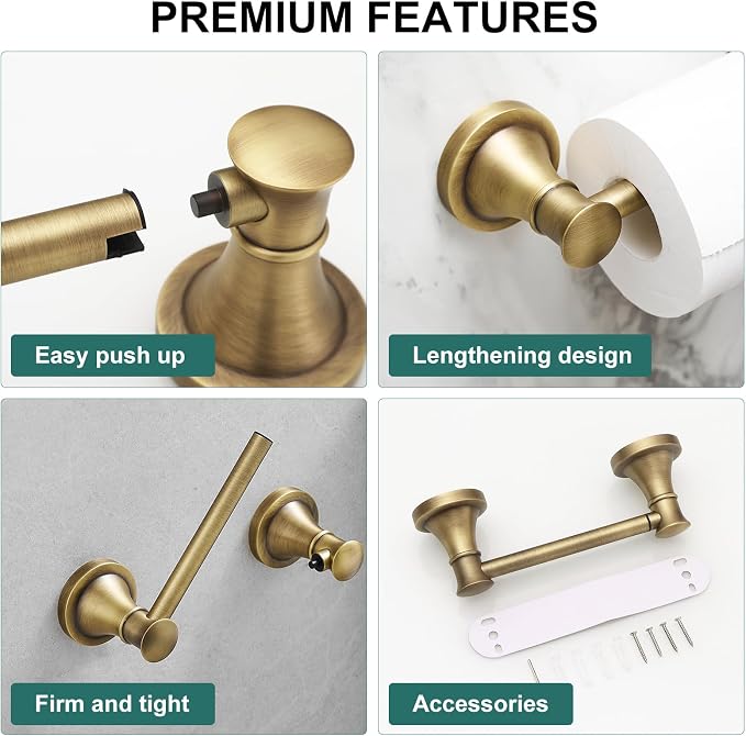 Hoimpro Wall Mounted Rustproof Toilet Tissue Paper Holder Bathroom Accessories - Image 4