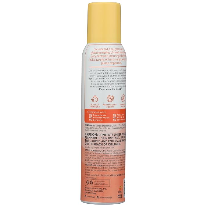 Citrus Magic Odor Eliminating Air Freshener Spray, Georgia Peach - Image 3