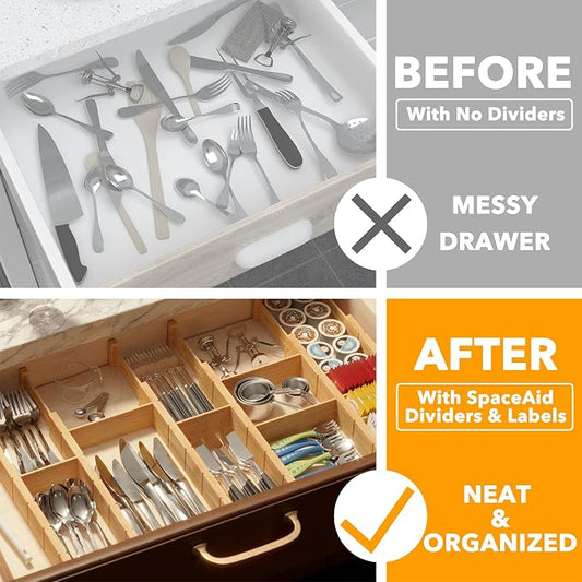 SpaceAid Bamboo Drawer Dividers - Image 2