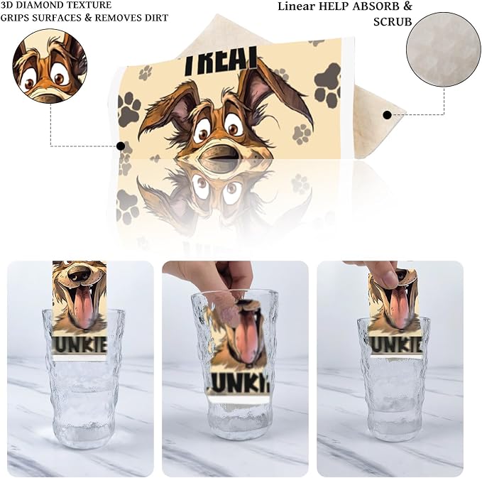 Funny Dog Swedish Dishcloths for Kitchen, 6 Pack Absorbent Swedish Dish Cloths - Image 3