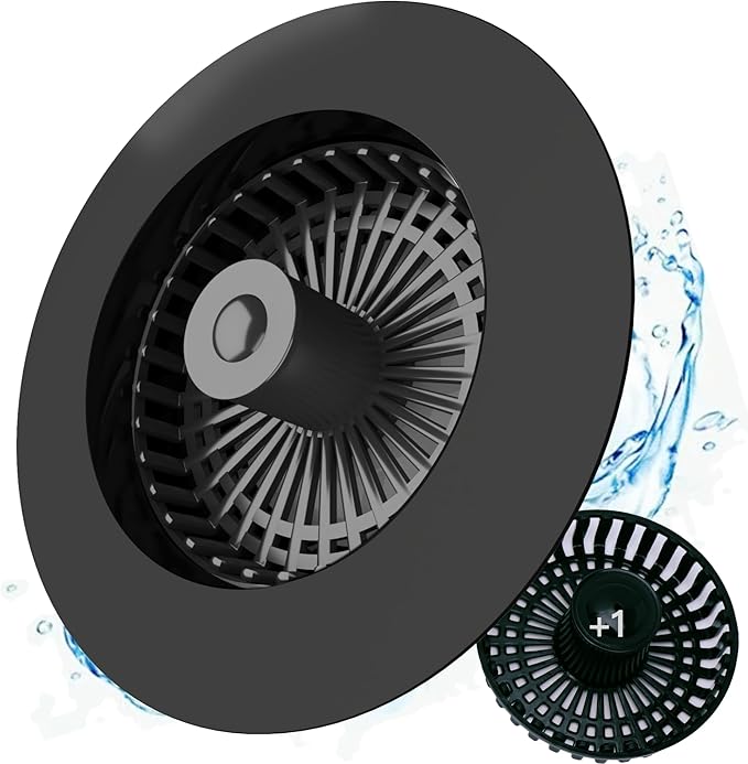 Kitchen Sink Drain Strainer 3 in 1, 304 Stainless Steel Pop Up Sink Stopper by YKWLHomeSolution
