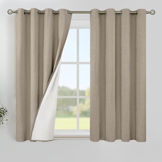 YoungsTex Short Linen 100% Blackout Curtains by YoungsTex