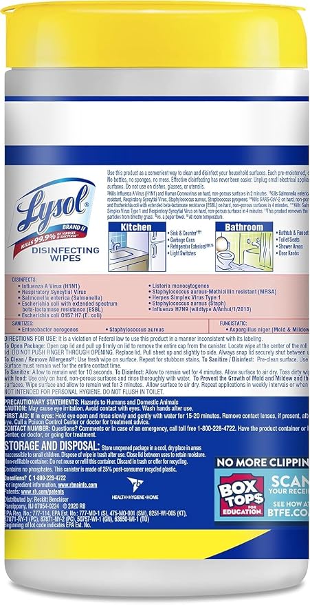 Lysol Disinfecting Wipes Bundle, Home Apartment Dorm Room Essentials and - Image 11