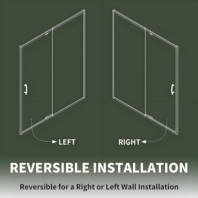 44-48" W x 71" H Pivot Glass Shower Door, Grid Pattern, 1/4" Thick SGCC - Image 6