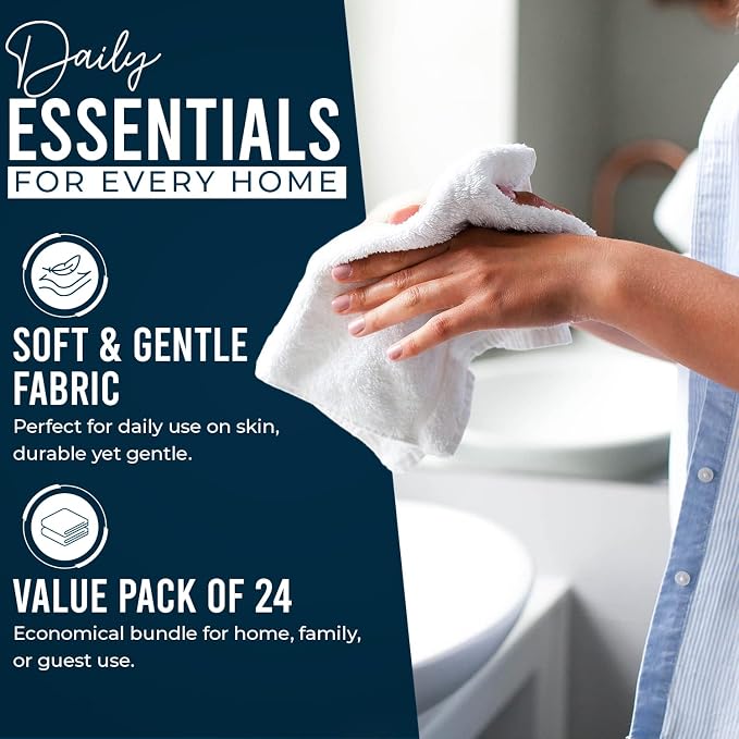 DAN RIVER 24 Pack Wash Cloths for Showering - Image 3