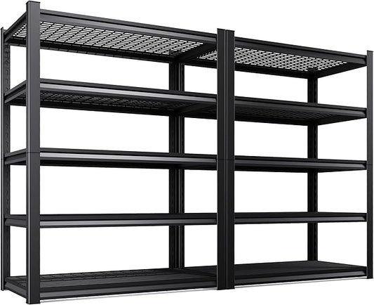 Set of 2 71"H Garage Shelving-3000LBS 5 Tier Storage Shelves, Adjustable Heavy by Unknown