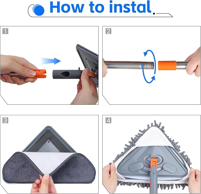 Wall Mop with 80 Inches Long Handle, Wall Cleaner Mop Tool - Image 5